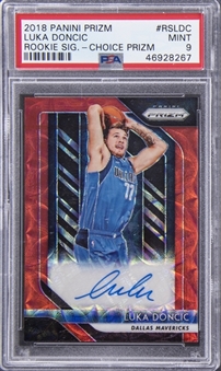 2018-19 Panini Prizm Rookie Signatures Choice Prizm #RSLDC Luka Doncic Signed Rookie Card - PSA MINT 9